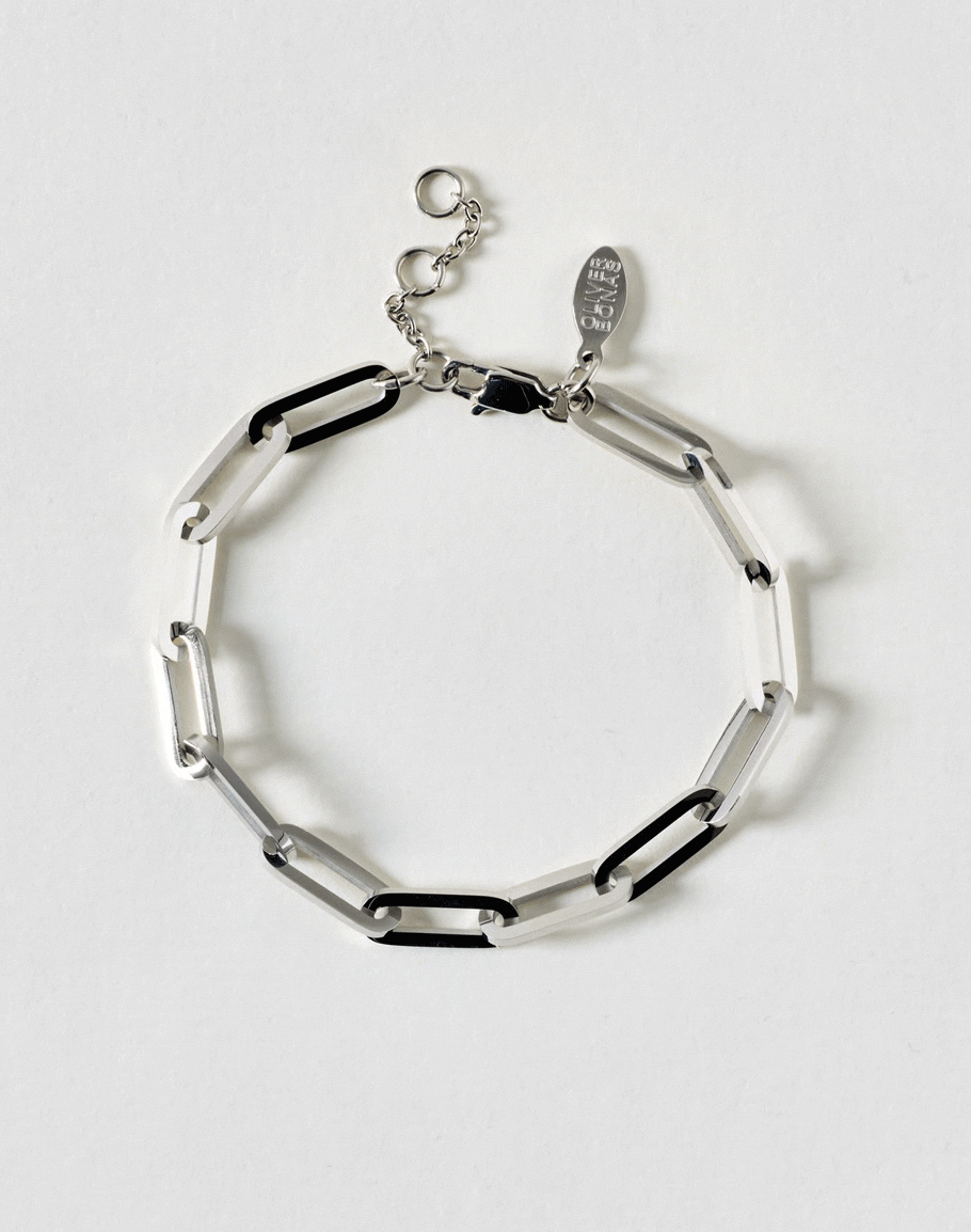 Austen Silver Tone Waterproof Paperclip Chain Bracelet