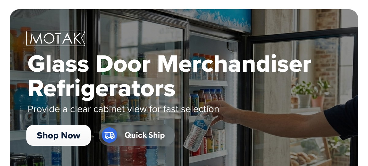 MoTak Quick Ship Glass Door Merchandiser Refrigerators