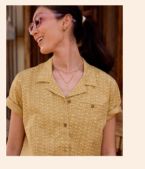 Afuera Button Up Shirt - Print - Women's