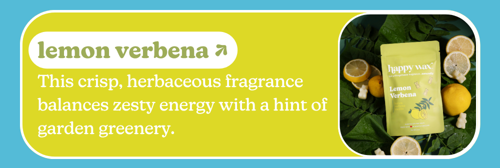 lemon verbena: This crisp, herbaceous fragrance balances zesty energy with a hint of garden greenery.
