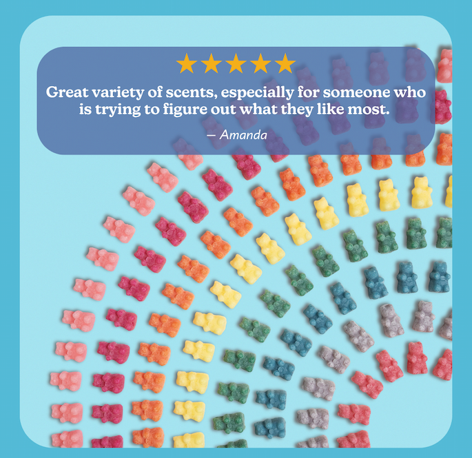 great variety of scents, especially for someone who is trying to figure out what they like most. -amanda