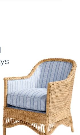 Sconset Chair - Kensington Stripe French Blue