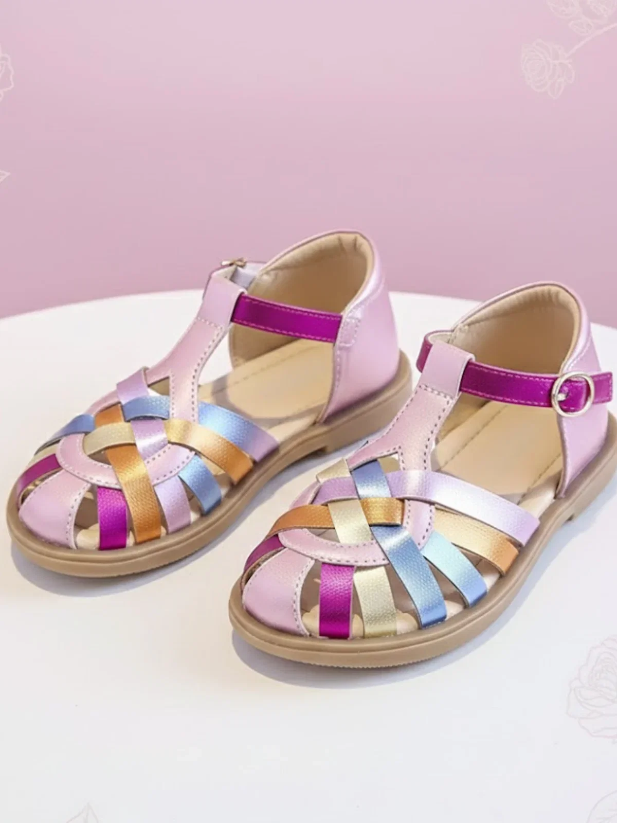 Image of Pastel Rainbow Fisherman Sandals