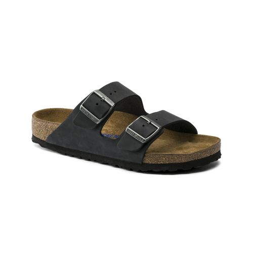 Birkenstock Arizona Soft Footbed Mens Oiled Leather Sandals - Black