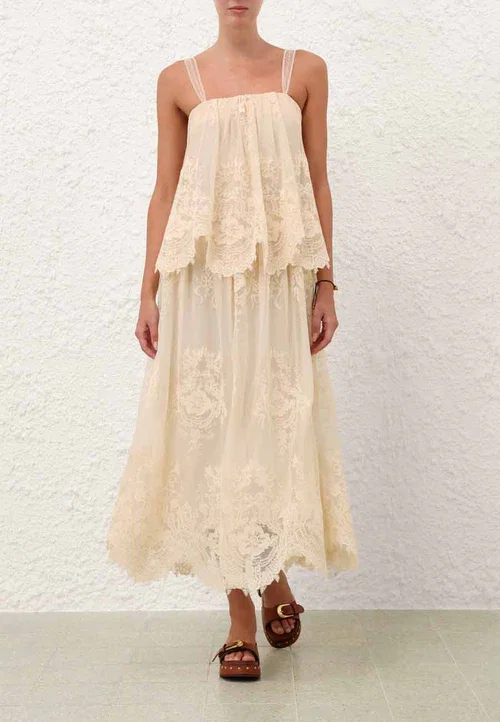 Luna Tiered Lace Slip