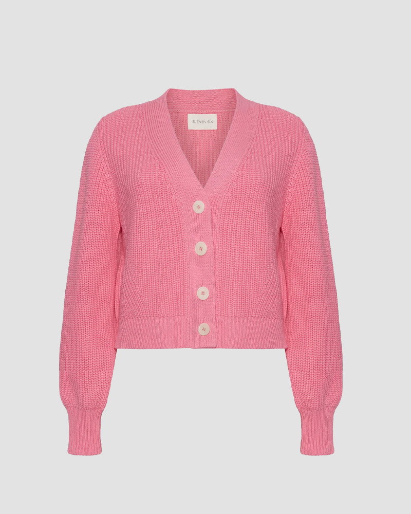 taffy pink cardigan 