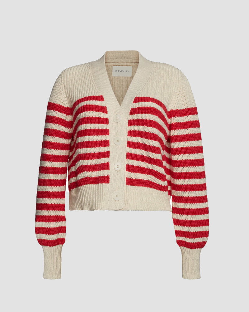 rosso stripe cardigan