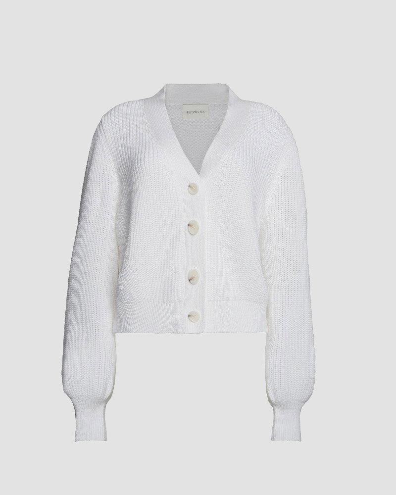 white cardigan