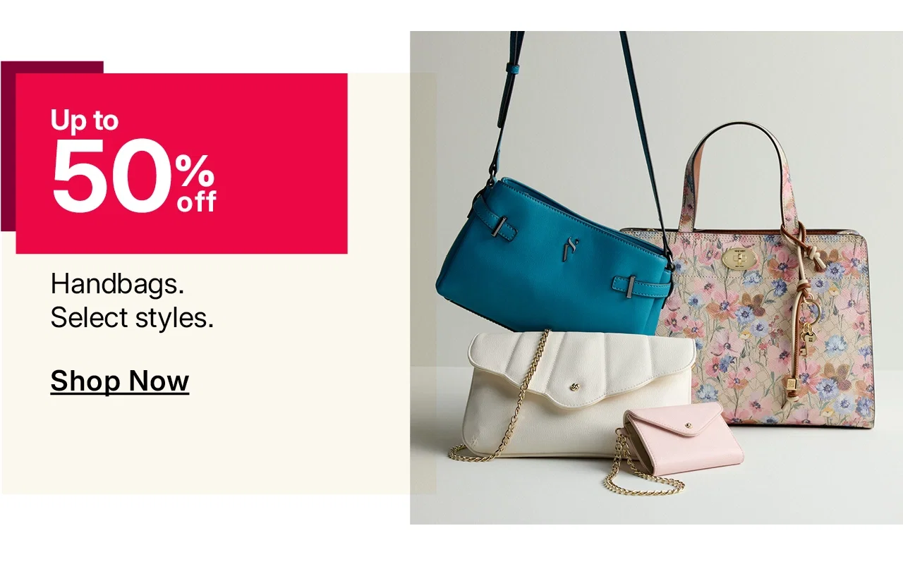 up to 50% off handbags