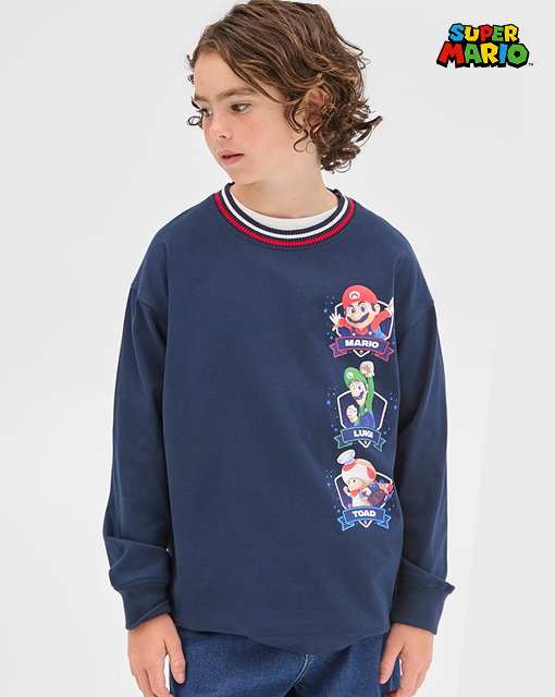 Boys 7-16 Super Mario Australian Cotton long sleeve t-shirt