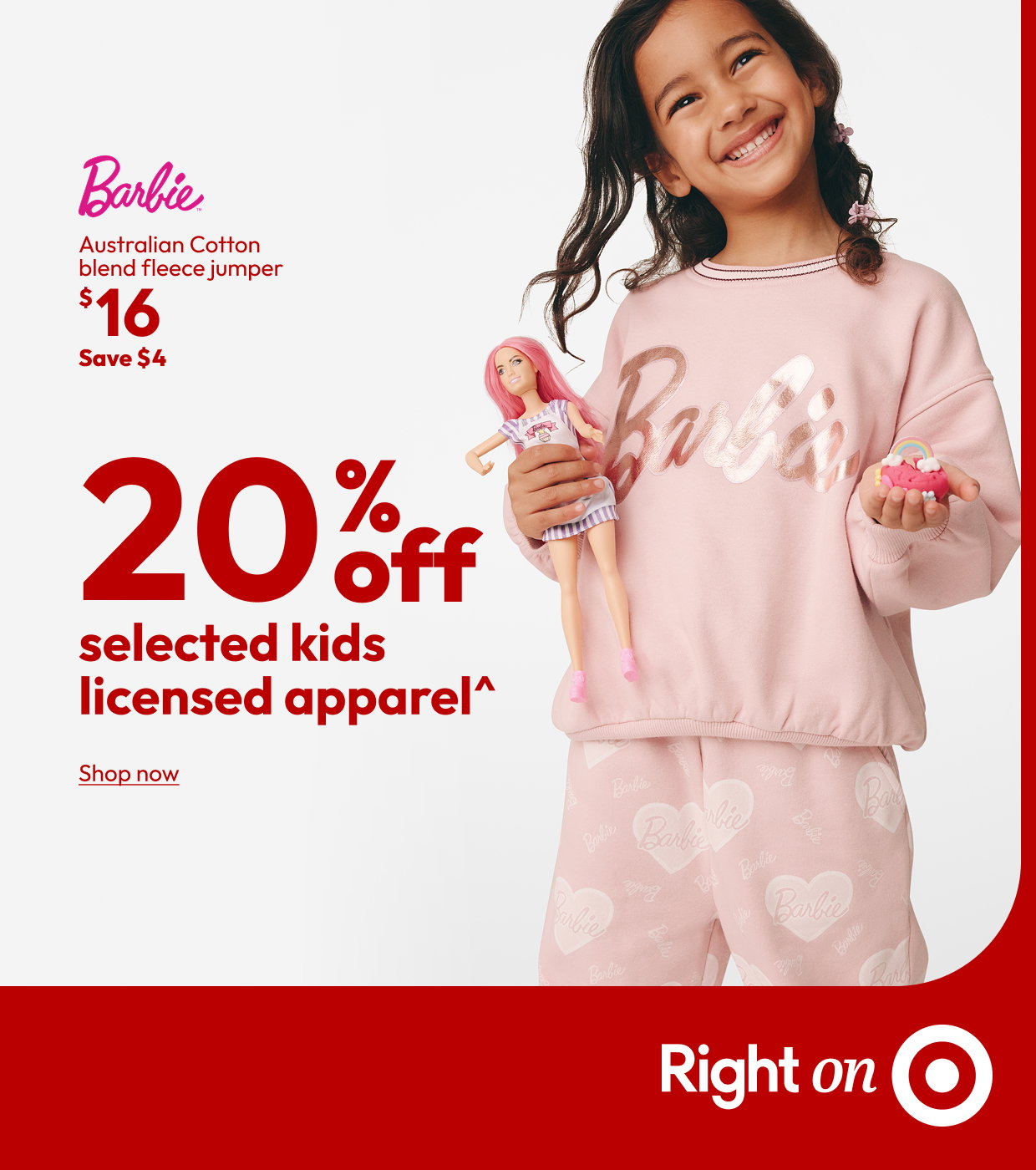20% off selected kids licensed apparel^