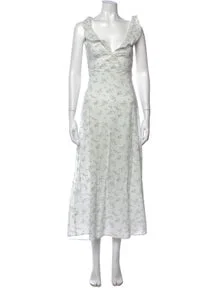 Floral Print Midi Length Dress