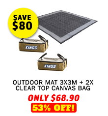 Outdoor Mat 3x3m + 2x Clear Top Canvas Bag