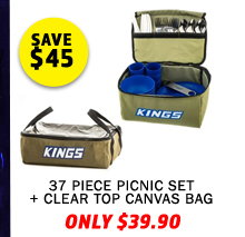 37 Piece Picnic Set + Clear Top Canvas Bag
