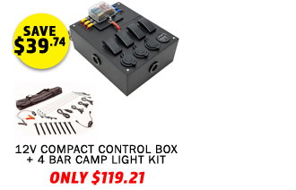 12V Compact Control Box + Illuminator 4 Bar Camp Light Kit