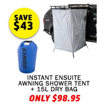 Instant Ensuite Awning Shower Tent + 15L Dry Bag