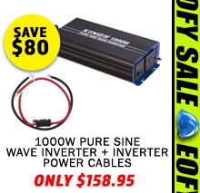 1000W Pure Sine Wave Inverter + Inverter Power Cables