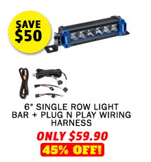 6 Single Row Light Bar + Plug N Play Wiring Harness