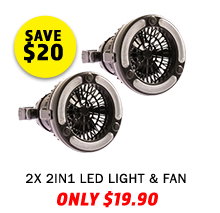 2x 2in1 LED Light & Fan