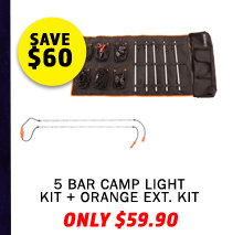 Complete 5 Bar Camp Light Kit + Orange LED Camp Light Extension Kit
