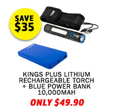 Plus Lithium Rechargeable Torch + Blue Power Bank 10000mAh