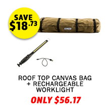 Roof Top Canvas Bag + Rechargeable Lithium LED Worklight