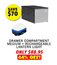 Drawer Compartment Medium + Rechargeable Lantern Light