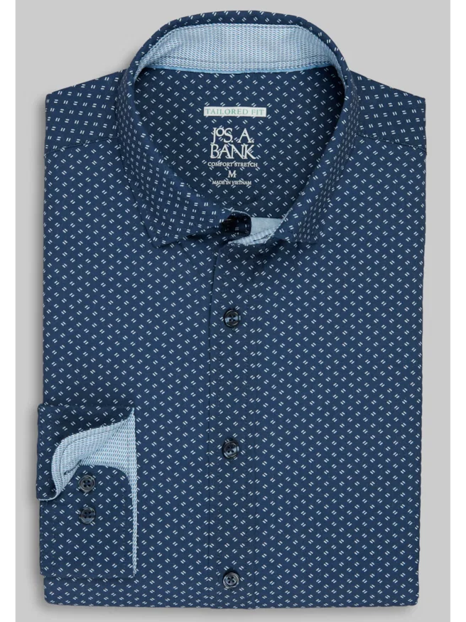 Jos. A. Bank Tailored Fit Diamond Hybrid Sportshirt