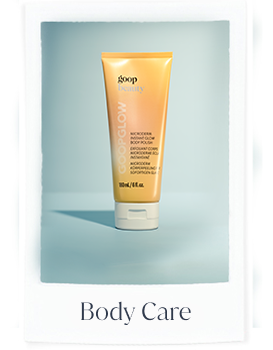 body care. the image is of the goop microdermabrasion scrub