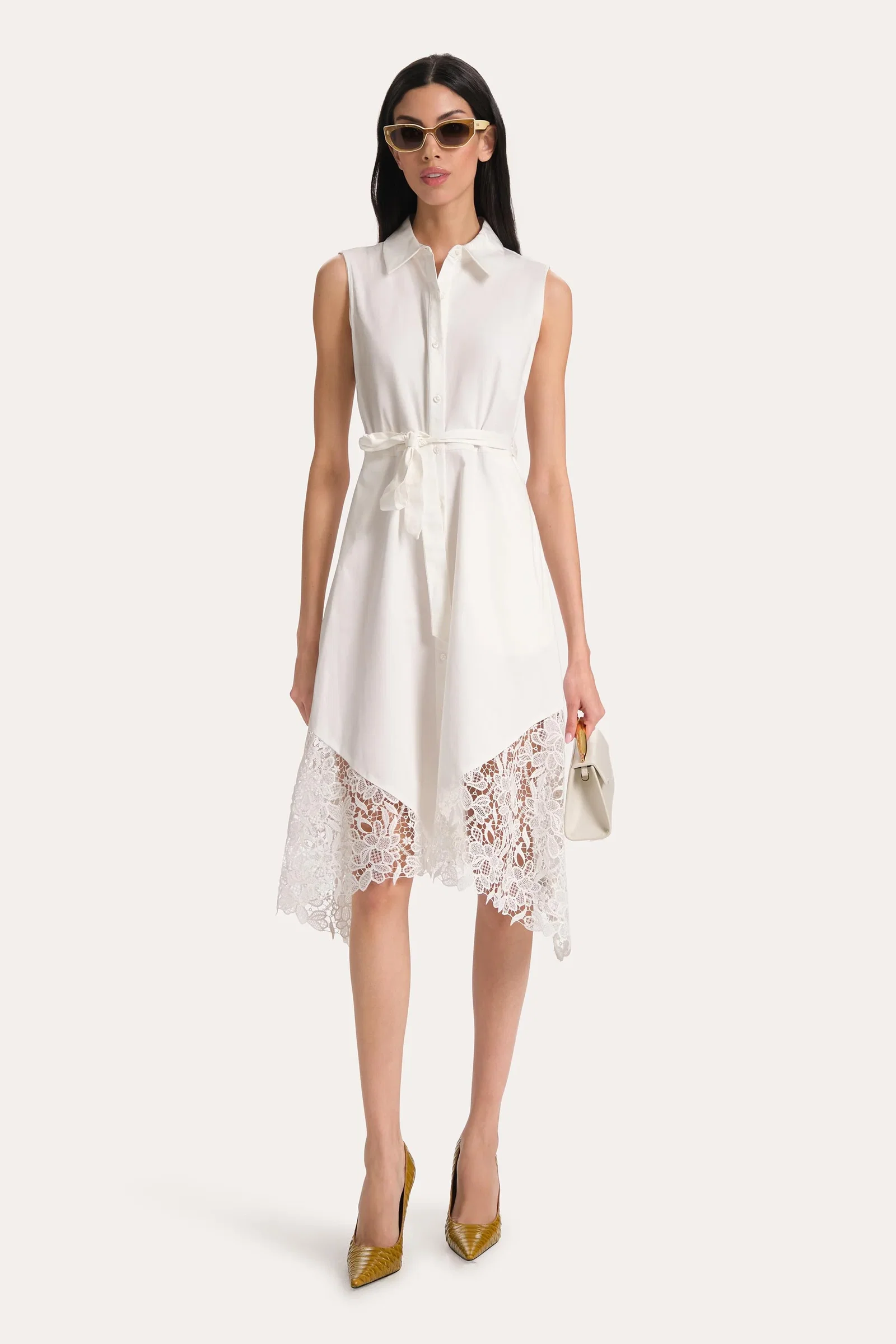Image of Cotton Lace Hem Dress