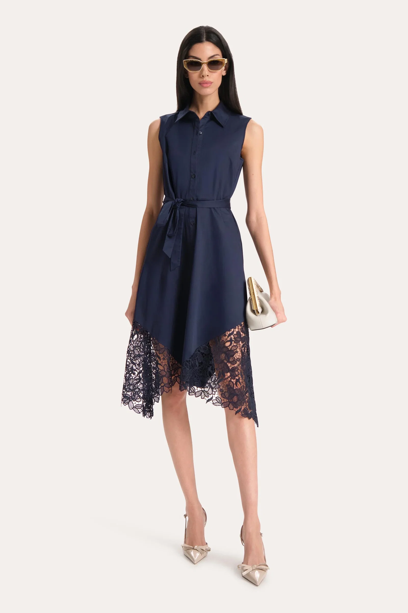 Image of Cotton Lace Hem Dress