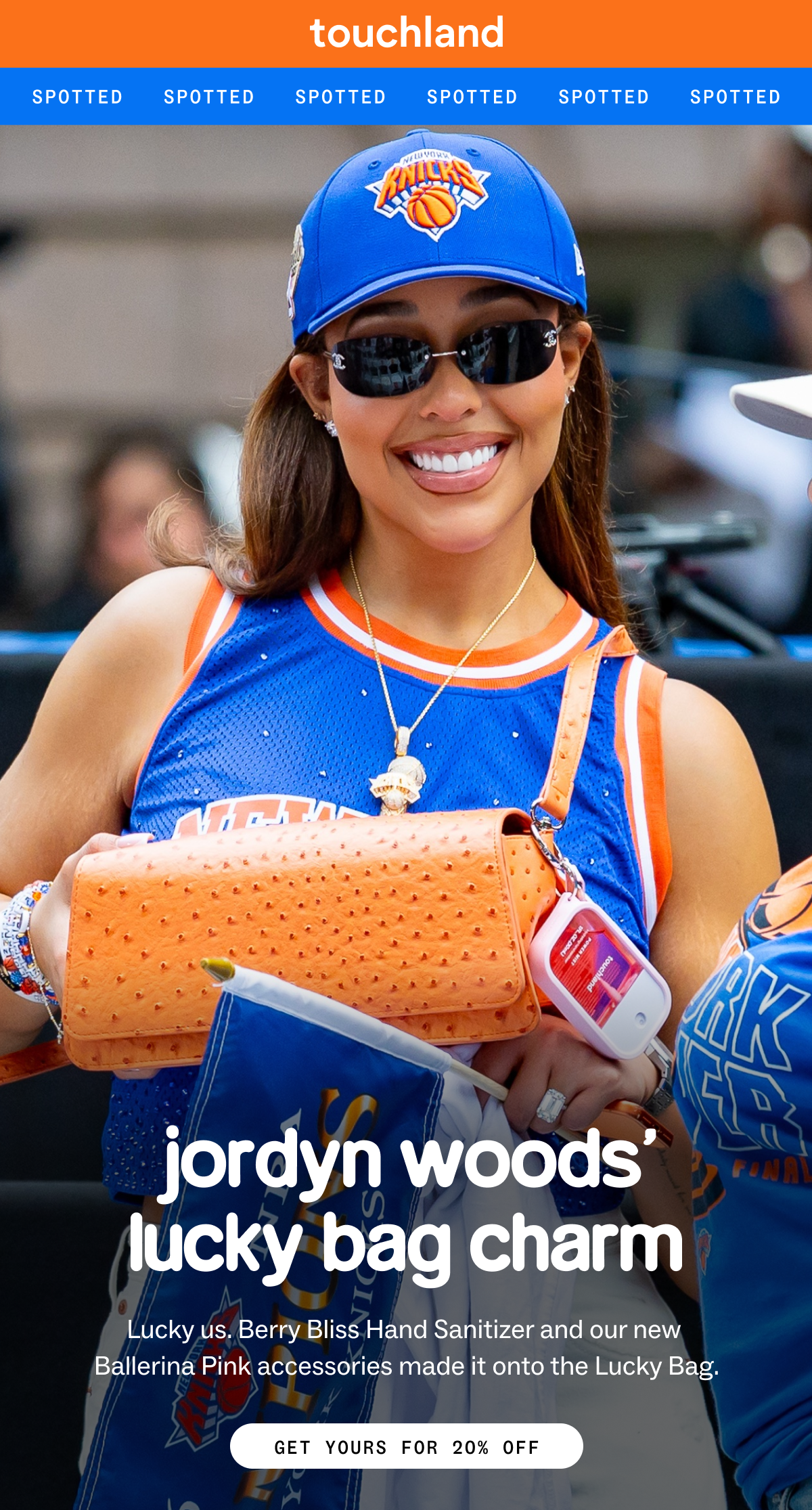 JORDYN WOODS’ LUCKY bag charm Lucky us. Berry Bliss Hand Sanitizer and our new  Ballerina Pink accessories made it onto the Lucky Bag. GET YOURS FOR 20% OFF