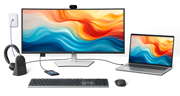 34 inch P Series 3426WEV monitor 3426WEV 34 P Series showing a PBP set up.