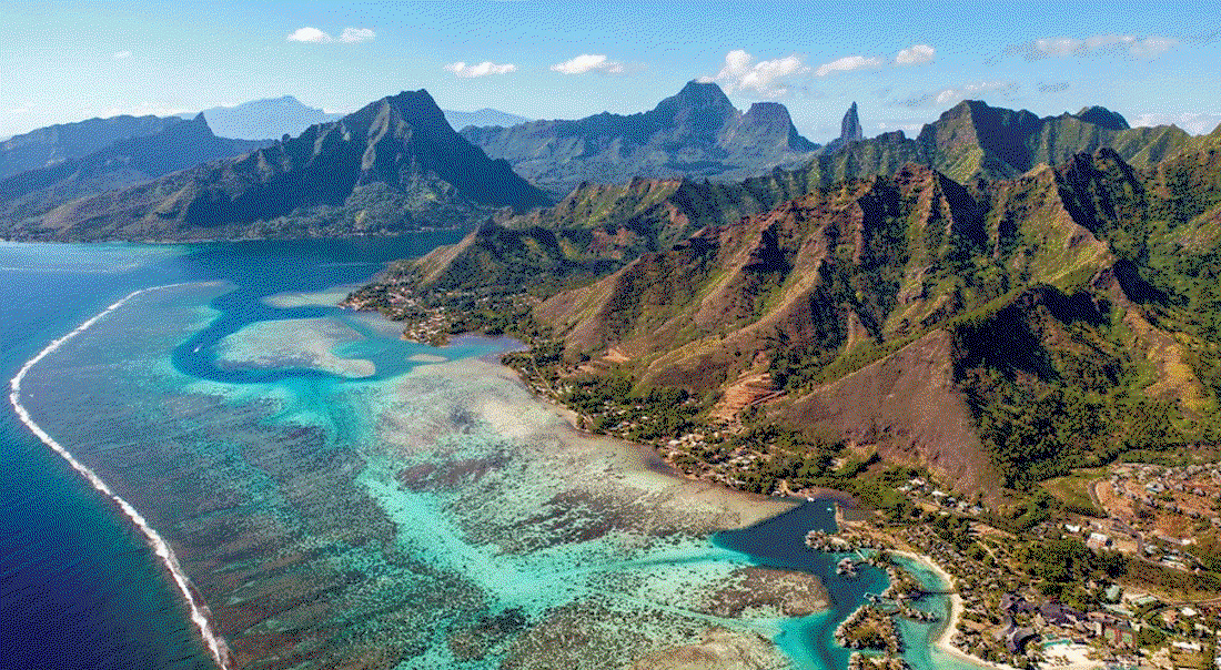 A blue lagoon in Bora Bora.