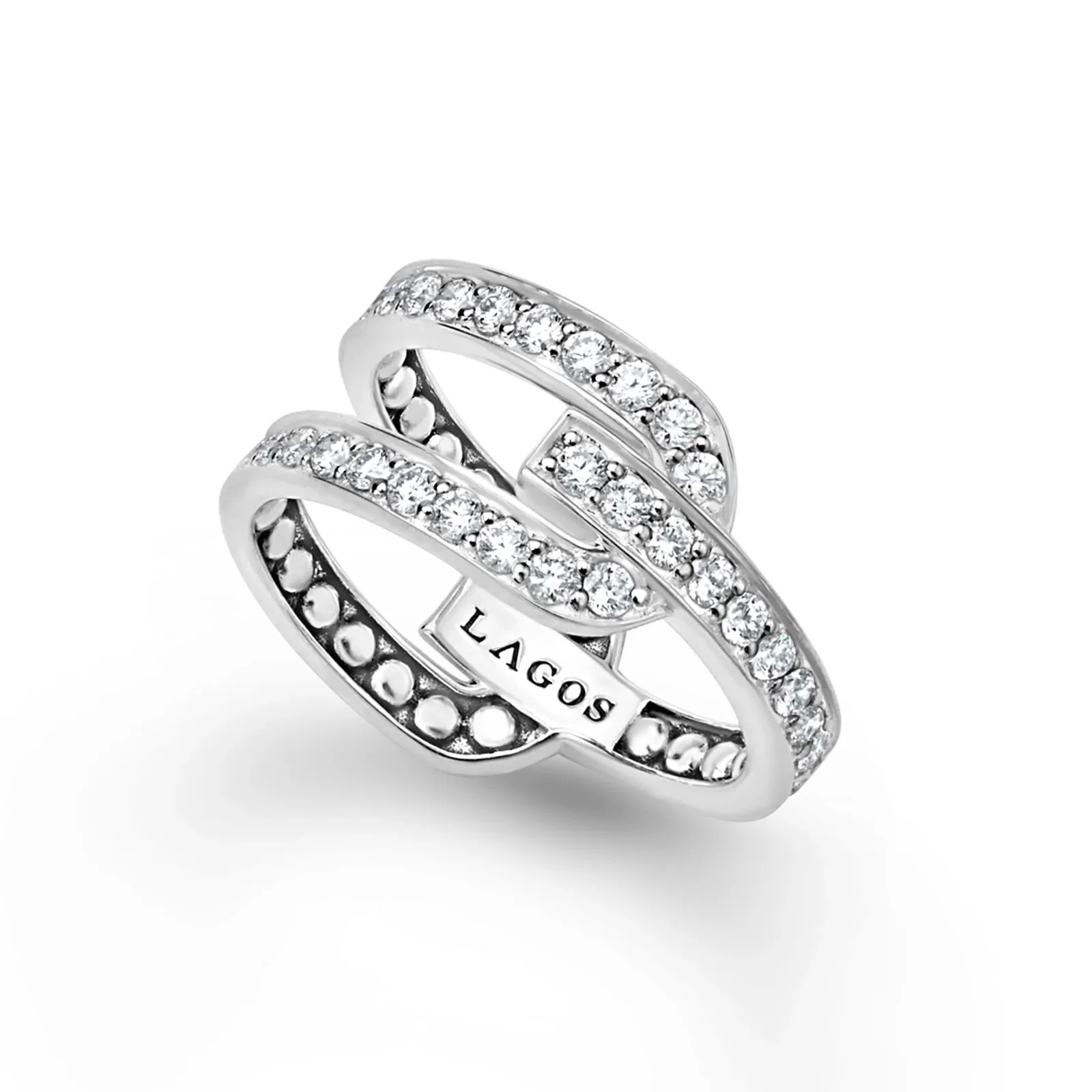 Image of Caviar Spark Silver Caviar Linear Diamond Ring