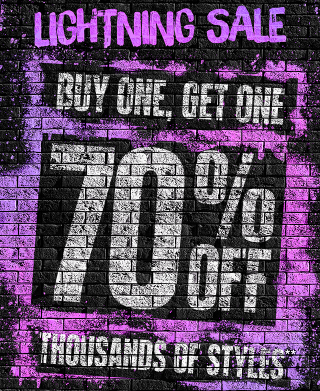 Buy One, Get One 70 percent off thousands of styles now through 4pm PT/7pm ET.  Exclusions apply
