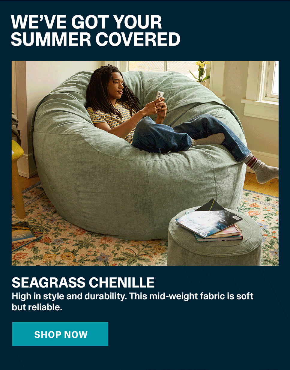 Seagrass Chenille | SHOP SACS >>