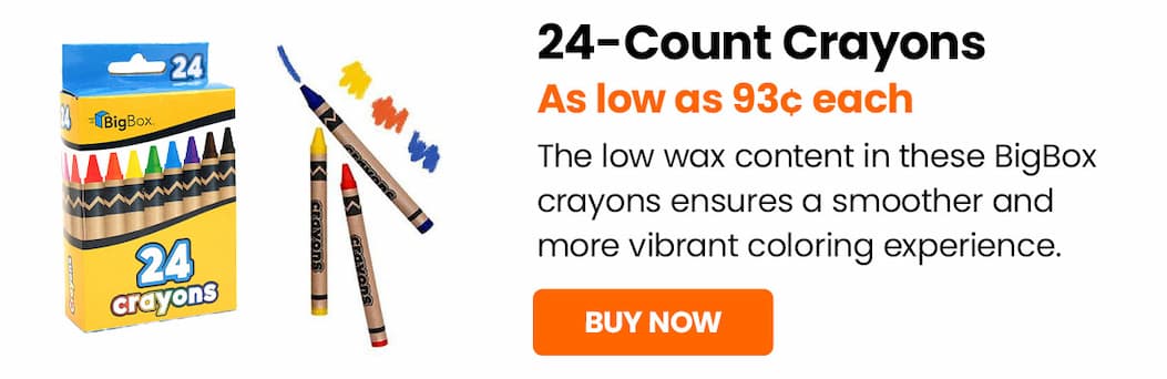 24-Count crayons. Buy now.