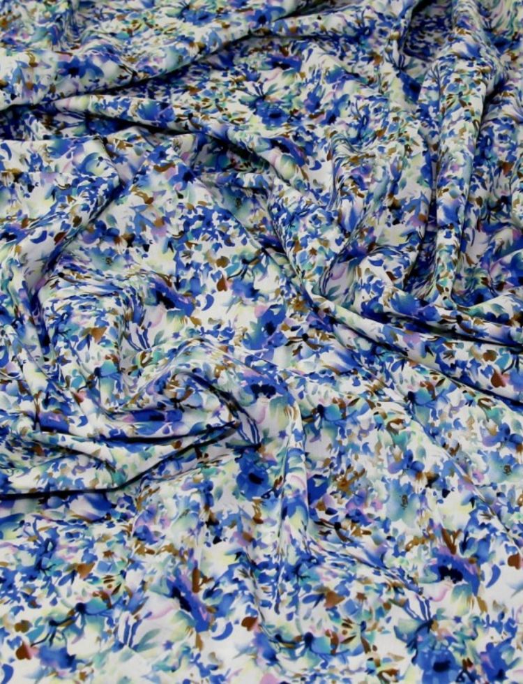 Deadstock Florence Cotton Voile Fabric Blue