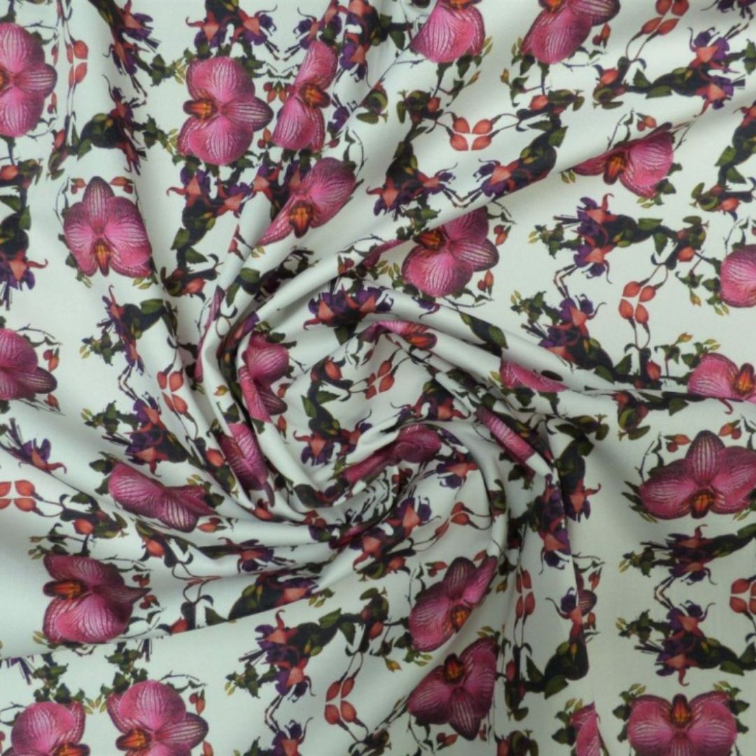 Lady McElroy Woven Stretch Cotton Sateen Fabric Pink