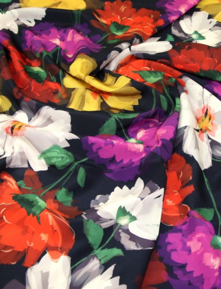 John Kaldor Crepe De Chine Fabric Multicoloured