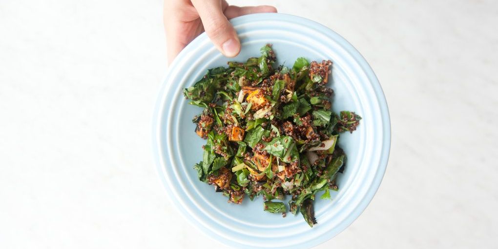 grilled kale and sweet potato