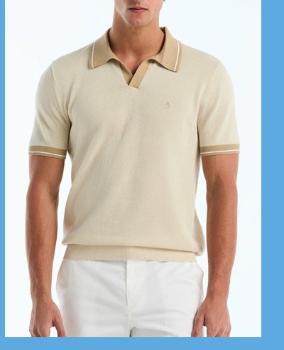 Shop Cotton Honeycomb Sweater Polo