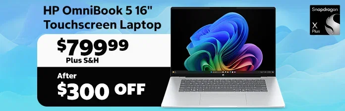 HP OmniBook 5 16-inch Touchscreen Laptop
$799.99 After $300 OFF