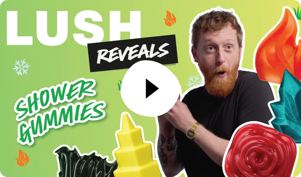 Play button: YouTube – Lush Reveals Shower Gummies 2026
