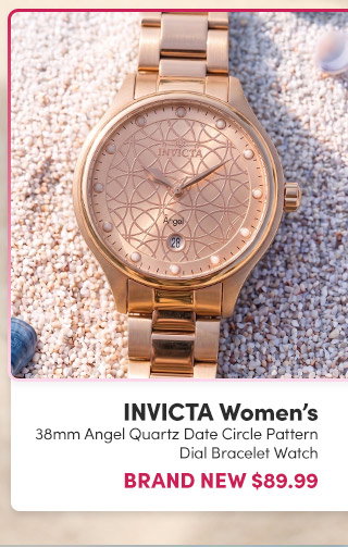 INV-35826  Invicta | Women's 38mm Angel Quartz Date Circle Pattern Dial Bracelet Watch – Brand New $89.99