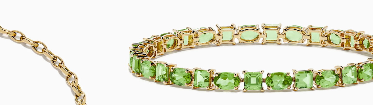 14K Yellow Gold Peridot Tennis Bracelet 13.50 TCW
