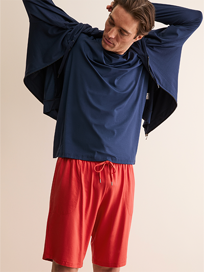 Men's Micro Modal Lounge Shorts in Rich Red