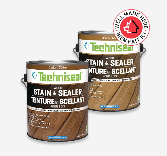 SAVE $7* EA.  3.78-L Cans of TECHNISEAL Wood Stain & Sealer