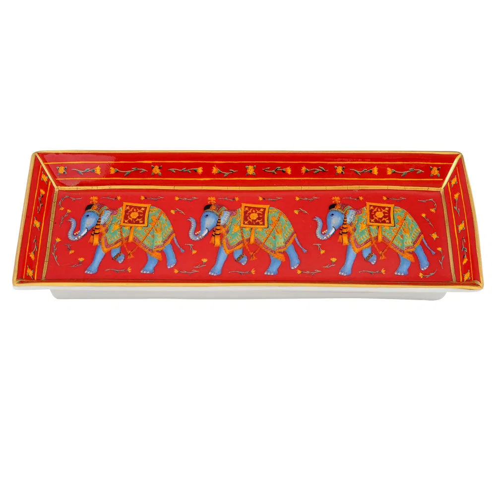 Image of Ceremonial Indian Elephant Rectangular Pen Tray